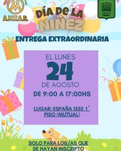 Entrega extraordinaria de regalos por el Día de la Niñez
